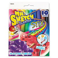 Mr. Sketch Scented Stix Watercolor Marker Set, Fine Bullet Tip, Assorted Colors, 10/Set (1905313)