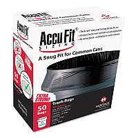 Linear Low Density Can Liners with AccuFit Sizing, 44 gal, 0.9 mil, 37" x 50", Black, 50/Box (H7450TKRC1)