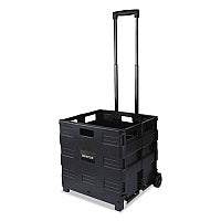 Universal Collapsible Mobile Storage Crate, Plastic, 18.25 x 15 x 18.25 to 39.37, Black (UNV14110)
