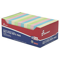 AbilityOne 7530013982660, SKILCRAFT Self-Stick Note Pad Set, 2" x 3", Assorted Colors, 100 Sheets/Pad, 12 Pads/Pack