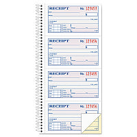 Adams 2-Part Receipt Book, Two-Part Carbonless, 4.75 x 2.75, 4 Forms/Sheet, 200 Forms Total (SC1152)
