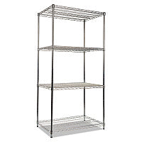 Alera NSF Certified Industrial Four-Shelf Wire Shelving Kit, 36w x 24d x 72h, Silver (ALESW503624SR)