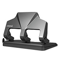 Universal 30-Sheet Three-Hole Power Assist Punch, 7 mm Holes, Black (UNV74325)