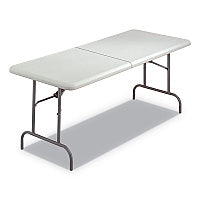 AbilityOne 7110016716415, SKILCRAFT Blow Molded Folding Tables, Rectangular, 72w x 30d x 29h, Platinum