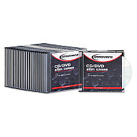 Innovera CD/DVD Slim Jewel Cases, Clear/Black, 25/Pack (IVR85825)