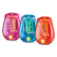 Bostitch Twist-n-Sharp Pencil Sharpener, One-Hole, 3.5 x 1.25 x 5.5, Randomly Assorted Colors, 6/Pack (PS1ADJPK)