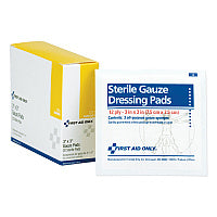 First Aid Only Gauze Dressing Pads, Sterile, 3 x 3, 10 Dual-Pads/Box (I211)
