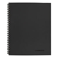 Cambridge Wirebound Business Notebook, 1-Subject, Wide/Legal Rule, Black Linen Cover, (80) 11 x 8.5 Sheets (06062)
