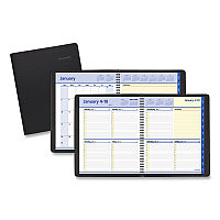 AT-A-GLANCE QuickNotes Weekly Block Format Appointment Book, 10 x 8, Black Cover, 12-Month (Jan to Dec): 2026 (760105)