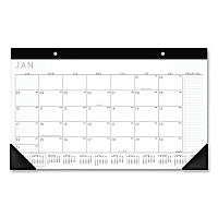 AT-A-GLANCE Contemporary Monthly Desk Pad, 18 x 11, White Sheets, Black Binding/Corners,12-Month (Jan to Dec): 2026 (SK14X00)
