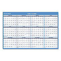 AT-A-GLANCE Horizontal Reversible/Erasable Wall Planner, 48 x 32, White/Blue Sheets, 12-Month (Jan to Dec): 2026 (PM30028)