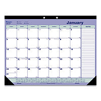 Blueline Monthly Desk Pad Calendar, 21.25 x 16, White/Blue/Green Sheets, Black Binding, Black Corners, 12-Month (Jan to Dec): 2026 (C181731)