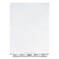Preprinted Legal Exhibit Bottom Tab Index Dividers, Avery Style, 27-Tab, Exhibit A to Exhibit Z, 11 x 8.5, White, 1 Set (11376)