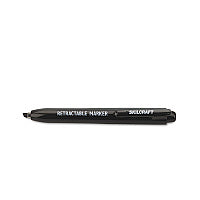 AbilityOne 7520015550297, SKILCRAFT Retractable Permanent Marker, Broad Chisel Tip, Black, 4/Pack