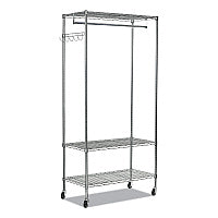 Alera Wire Shelving Garment Rack, 40 Garments, 48w x 18d x 75h, Silver (ALEGR364818SR)