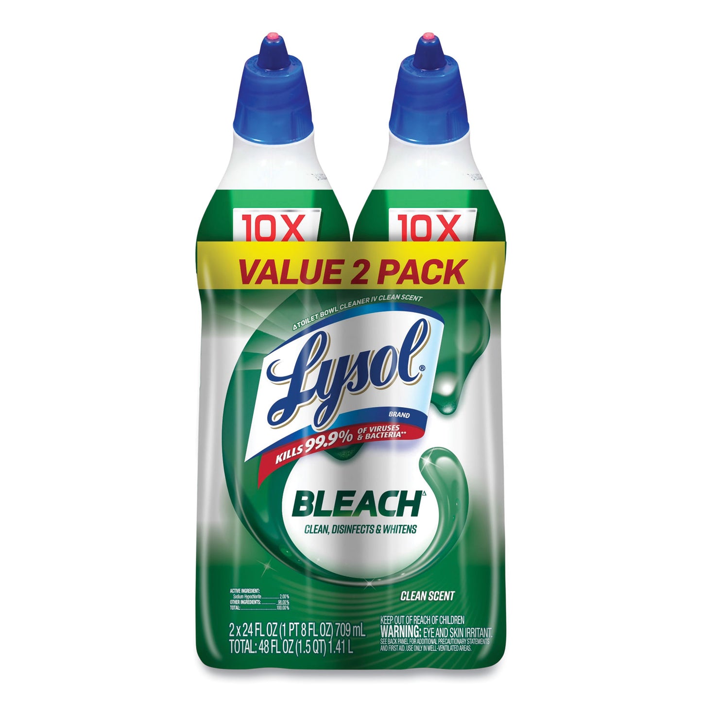 Lysol(R) Disinfectant Toilet Bowl Cleaner with Bleach, 24 oz., 2/Pack (96085PK)