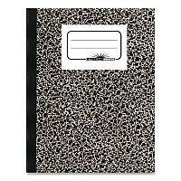 National Paper Composition Book, Medium/College Rule, Black Marble Cover, (80) 10 x 7.88 Sheets (43461)