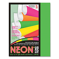 Pacon Neon Multi-Purpose Paper, 24 lb Bond Weight, 8.5 x 11, Green, 100/Pack (104317)