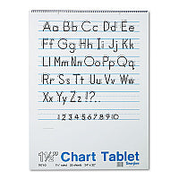 Pacon Chart Tablets, Presentation Format (1.5" Rule), 24 x 32, White, 25 Sheets (74710)