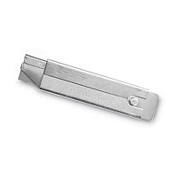 COSCO Jiffi-Cutter Compact Utility Knife with Retractable Blade, 3" Metal Handle, Chrome, 12/Box (091460)
