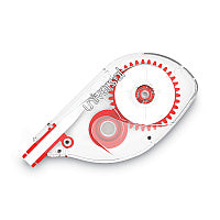 Universal Side-Application Correction Tape, Transparent Red Applicator, 0.2" x 393", 6/Pack (UNV75610)