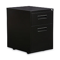 Alera File Pedestal, Left or Right, 2-Drawers: Box/File, Legal/Letter, Black, 14.96" x 19.29" x 21.65" (ALEPABFBL)