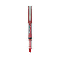 Pilot Precise V7 Roller Ball Pen, Stick, Fine 0.7 mm, Red Ink, Red/Clear Barrel, Dozen (35352)