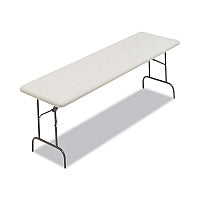 AbilityOne 7105016976847 SKILCRAFT Blow Molded Folding Tables, Rectangular, 96 x 30 x 29, Gray
