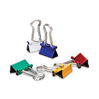 Universal Binder Clips with Storage Tub, Mini, Assorted Colors, 60/Pack (UNV31027)