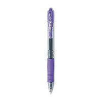 Pilot G2 Premium Gel Pen, Retractable, Fine 0.7 mm, Purple Ink, Smoke/Purple Barrel, Dozen (31029)