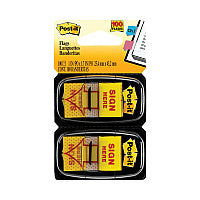 Post-it Arrow Message 1" Page Flags, "Sign Here", Yellow, 50 Flags/Dispenser, 2 Dispensers/Pack (680SH2)