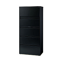 Alera Lateral File, Five Legal/Letter/A4-Size File Drawers, 30" x 18.62" x 67.62", Black (ALEHLF3067BL)