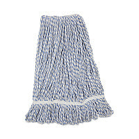 Boardwalk(R) Mop Head, Rayon/Polyester, Large, White/Blue, 12 Mops (BWK543CT)