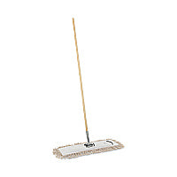 Boardwalk(R) Cut-End Dust Mop Kit, 24 x 5, 60" Wood Handle, Natural (BWKM245C)