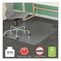 Deflecto SuperMat Frequent Use Chair Mat for Medium Pile Carpet, 46 x 60, Wide Lipped, Clear (CM14432F)