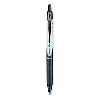 Pilot VBall RT Liquid Ink Roller Ball Pen, Retractable, Extra-Fine 0.5 mm, Black Ink, Black/White Barrel (26106)