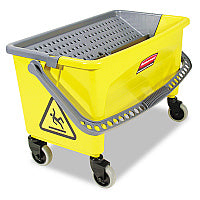 Rubbermaid HYGEN Press Wring Bucket for Microfiber Flat Mops, 43 qt, Yellow (Q90088YW)