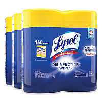 Lysol(R) Disinfecting Wipes, Lemon Lime Scent, 80 Wipes, 6 Canisters (80296)