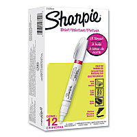 Sharpie Permanent Paint Marker, Medium Bullet Tip, White, Dozen (2107614)