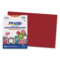 Prang SunWorks Construction Paper, 50 lb Text Weight, 12 x 18, Holiday Red, 50/Pack (9907)