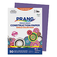 Prang SunWorks Construction Paper, 50 lb Text Weight, 9 x 12, Violet, 50/Pack (7203)