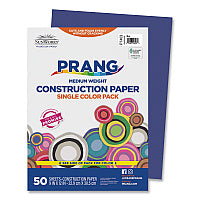 Prang SunWorks Construction Paper, 50 lb Text Weight, 9 x 12, Blue, 50/Pack (7403)
