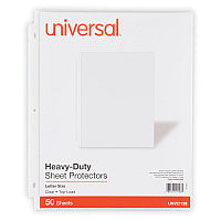 Universal Top-Load Poly Sheet Protectors, Heavy Gauge, Clear, 50/Pack (UNV21128)