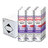 Claire Spray Q Disinfectant. Lavender Scent, 17 oz Aerosol Spray, Dozen (1003)