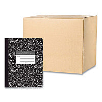 Roaring Spring Hardcover Marble Composition Book, Unruled, Black Marble Cover, (50) 9.75 x 7.5 Sheets, 48/Carton (77260CS)