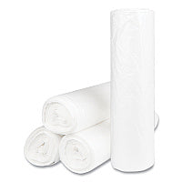 Inteplast Group High-Density Commercial Can Liners, 60 gal, 14 mic, 43" x 48", Natural, Interleaved Roll, 25 Bags/Roll, 8 Rolls/Carton (S434814N)