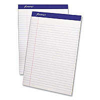 Ampad Perforated Writing Pads, Wide/Legal Rule, 50 White 8.5 x 11.75 Sheets, Dozen (20320)