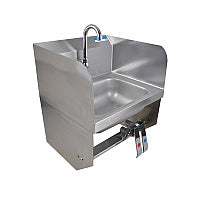 BK Resources Stainless Steel Hand Sink with Side Splashes, 14" l x 10" w x 5" d (HSW14101SBKP)