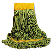 Boardwalk(R) EcoMop Looped-End Mop Head, Recycled Fibers, Large, Green (BWK1200LEA)
