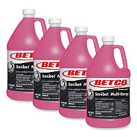 Betco Symplicity Sanibet Multi-Range Sanitizer Disinfectant Deodorizer, 1 gal Bottle, 4/Carton (2370400)